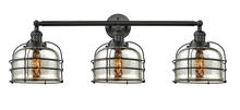  205-BK-G78-CE - Bell Cage - 3 Light - 34 inch - Matte Black - Bath Vanity Light