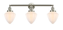  205-SN-G661-7-LED - Bullet - 3 Light - 34 inch - Brushed Satin Nickel - Bath Vanity Light