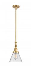  206-SG-G44-LED - Cone - 1 Light - 8 inch - Satin Gold - Stem Hung - Mini Pendant