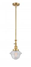  206-SG-G534-LED - Oxford - 1 Light - 7 inch - Satin Gold - Stem Hung - Mini Pendant