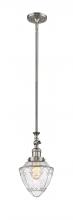  206-SN-G664-7-LED - Bullet - 1 Light - 7 inch - Brushed Satin Nickel - Stem Hung - Mini Pendant