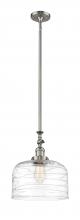  206-SN-G713-L-LED - Bell - 1 Light - 12 inch - Brushed Satin Nickel - Stem Hung - Mini Pendant