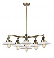  207-6CR-AB-G1 - Halophane 6 Light Chandelier