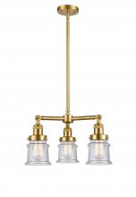  207-SG-G184S - Canton - 3 Light - 18 inch - Satin Gold - Stem Hung - Chandelier