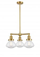  207-SG-G322 - Olean - 3 Light - 19 inch - Satin Gold - Stem Hung - Chandelier