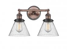  208BP-ACBK-G44 - Cone - 2 Light - 18 inch - Antique Copper - Bath Vanity Light