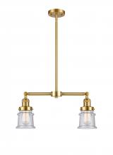  209-SG-G184S - Canton - 2 Light - 21 inch - Satin Gold - Stem Hung - Island Light