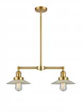  209-SG-G2-LED - Halophane - 2 Light - 21 inch - Satin Gold - Stem Hung - Island Light