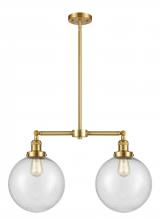  209-SG-G204-10 - Beacon - 2 Light - 25 inch - Satin Gold - Stem Hung - Island Light