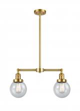  209-SG-G204-6 - Beacon - 2 Light - 23 inch - Satin Gold - Stem Hung - Island Light