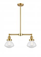  209-SG-G324-LED - Olean - 2 Light - 22 inch - Satin Gold - Stem Hung - Island Light