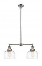  209-SN-G713-LED - Bell - 2 Light - 21 inch - Brushed Satin Nickel - Stem Hung - Island Light