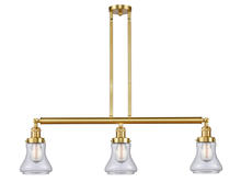  213-SG-G192 - Bellmont - 3 Light - 39 inch - Satin Gold - Stem Hung - Island Light