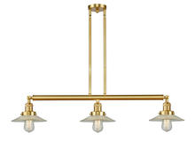  213-SG-G2-LED - Halophane - 3 Light - 41 inch - Satin Gold - Stem Hung - Island Light