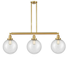  213-SG-G204-10 - Beacon - 3 Light - 42 inch - Satin Gold - Stem Hung - Island Light