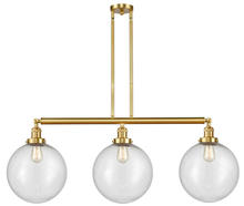  213-SG-G204-12 - Beacon - 3 Light - 44 inch - Satin Gold - Stem Hung - Island Light