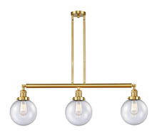  213-SG-G204-8 - Beacon - 3 Light - 41 inch - Satin Gold - Stem Hung - Island Light