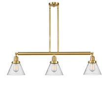  213-SG-G44 - Cone - 3 Light - 40 inch - Satin Gold - Stem Hung - Island Light