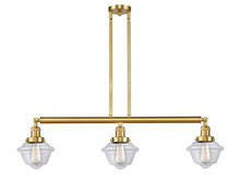  213-SG-G532-LED - Oxford - 3 Light - 40 inch - Satin Gold - Stem Hung - Island Light