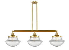  213-SG-G544 - Oxford - 3 Light - 42 inch - Satin Gold - Stem Hung - Island Light