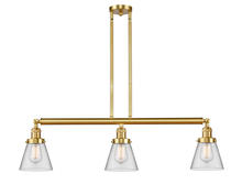  213-SG-G62 - Cone - 3 Light - 39 inch - Satin Gold - Stem Hung - Island Light