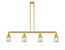  214-SG-G182S - Canton - 4 Light - 51 inch - Satin Gold - Stem Hung - Island Light