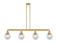  214-SG-G204-6 - Beacon - 4 Light - 51 inch - Satin Gold - Stem Hung - Island Light