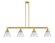  214-SG-G42-LED - Cone - 4 Light - 52 inch - Satin Gold - Stem Hung - Island Light