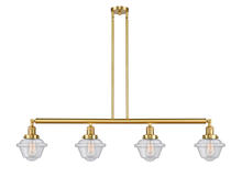  214-SG-G534 - Oxford - 4 Light - 52 inch - Satin Gold - Stem Hung - Island Light