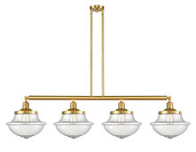  214-SG-G544 - Oxford - 4 Light - 54 inch - Satin Gold - Stem Hung - Island Light