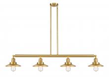  214-SG-M4 - Railroad - 4 Light - 53 inch - Satin Gold - Stem Hung - Island Light