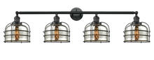  215-BK-G78-CE - Bell Cage - 4 Light - 45 inch - Matte Black - Bath Vanity Light