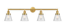  215-SG-G64-LED - Cone - 4 Light - 42 inch - Satin Gold - Bath Vanity Light