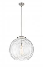  221-1S-SN-G1215-18 - Athens Water Glass - 1 Light - 18 inch - Brushed Satin Nickel - Cord hung - Pendant