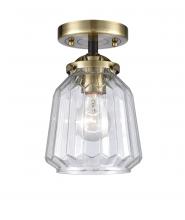  284-1C-BAB-G142 - Chatham - 1 Light - 7 inch - Black Antique Brass - Semi-Flush Mount