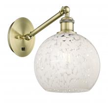 Innovations Lighting 317-1W-AB-G1216-8WM - White Mouchette - 1 Light - 8 inch - Antique Brass - Sconce