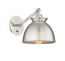  317-1W-SN-M14-SN - Adirondack - 1 Light - 8 inch - Brushed Satin Nickel - Sconce