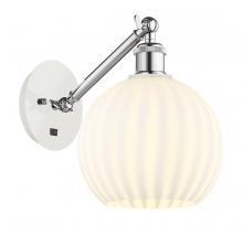  317-1W-WPC-G1217-8WV - White Venetian - 1 Light - 8 inch - White Polished Chrome - Sconce