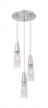  322-3P-SN-G322-3CL - Amherst Brook - 3 Light - 10 inch - Brushed Satin Nickel - Cord Hung - Multi Pendant