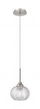  323-1P-SN-G323-7CL - Berkshire - 1 Light - 7 inch - Brushed Satin Nickel - Cord Hung - Pendant