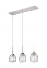  323-3I-SN-G323-5CL - Berkshire - 3 Light - 27 inch - Brushed Satin Nickel - Cord Hung - Island Light