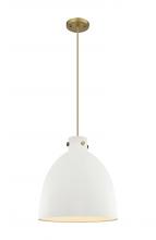  410-1PL-BB-M412-16W - Newton Bell - 1 Light - 16 inch - Brushed Brass - Cord hung - Pendant