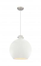  410-1PL-SN-M410-18W - Newton Sphere - 1 Light - 18 inch - Satin Nickel - Cord hung - Pendant