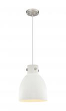  410-1PM-SN-M412-10W - Newton Sphere - 1 Light - 10 inch - Satin Nickel - Cord hung - Pendant