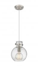  410-1PS-SN-G410-8SDY - Newton Sphere - 1 Light - 8 inch - Brushed Satin Nickel - Cord hung - Mini Pendant