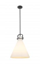  410-1SL-BK-G411-16WH - Newton Cone - 1 Light - 16 inch - Matte Black - Pendant