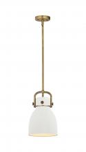  410-1SS-BB-M412-8W - Newton Bell - 1 Light - 8 inch - Brushed Brass - Mini Pendant