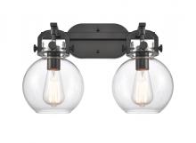  410-2W-BK-7CL-LED - Newton Sphere - 2 Light - 17 inch - Matte Black - Bath Vanity Light