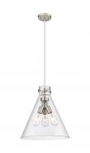  410-3PL-SN-G411-16CL - Newton Cone - 3 Light - 16 inch - Satin Nickel - Cord hung - Pendant