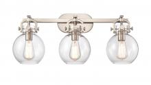  410-3W-SN-7CL-LED - Newton Sphere - 3 Light - 27 inch - Brushed Satin Nickel - Bath Vanity Light